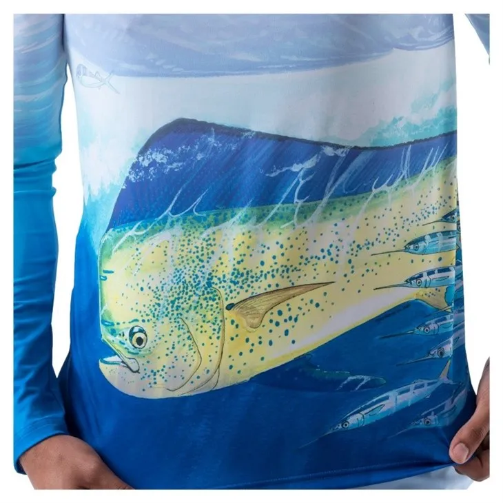 Custom Supplier Outdoor Hiking Uv Protection Anti-bacterial Moisture Wicking Long Sleeve Hooded Fishing Shirt