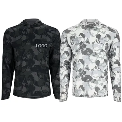 Hanoră de pescuit Cămașă de pescuit cu glugă Camo